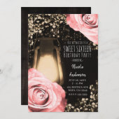 Rustikales Glühen Laterne Blush Pfirsichfarben Ros Einladung (Vorne/Hinten)