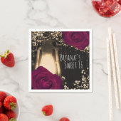 Rustikales Glühen Laterne Magenta Berry Rose Hochz Serviette (Beispiel)