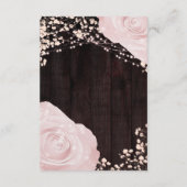 Rustikales Glühen Laterne Pink Roses Hochzeit Begleitkarte (Rückseite)