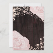 Rustikales Glühen Laterne Pink Roses Verlobung Einladung (Rückseite)