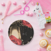 Rustikales Glühen Laterne Vintage Rote Rosen Barnh Pappteller (Party)