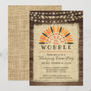 Rustikales "Gobble til you Wobble" Erntedank Dinne Einladung