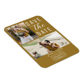 Rustikales Gold 2 Fotos Save the Date Hochzeit Magnet (Rechte Seite)