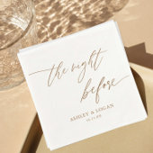 Rustikales Gold am Abend vor dem Probe Serviette