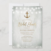 Rustikales Gold Anker Gipskraut Brautparty Einladung (Vorderseite)