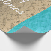 Rustikales Gold Aquamarin Blauer Elegant Frohe Wei Geschenkpapier (Ecke)