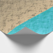 Rustikales Gold Aquamarin Blauer Elegante Geschenkpapier (Ecke)