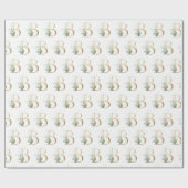 Rustikales Gold B Monogramm Grünfolien Eukalyptus Geschenkpapier (Flach)