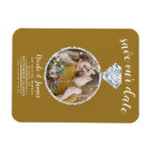 Rustikales Gold Diamond Ring Blende Foto Save the  Magnet (Horizontal)