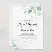 Rustikales Gold Floral Bridal Brautparty Einladung (Vorderseite)