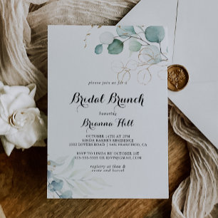 Rustikales Gold Floral Bridal Brautparty Einladung