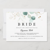 Rustikales Gold-Floral-Kalligrafie Bridge-Brautpar Einladung (Vorderseite)