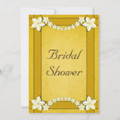 Rustikales Gold Floral Wedding Brautparty laden ei Einladung (Rückseite)