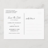 Rustikales Gold Foil Wood Wedding Foto Save the Da Ankündigungspostkarte (Rückseite)