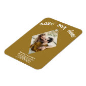 Rustikales Gold-Foto Hochzeit speichern Sie das Da Magnet (Linke Seite)