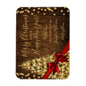 Rustikales Gold Frohe Weihnachten Nicht-Foto Glitz Magnet (Vertikal)