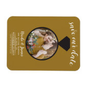 Rustikales Gold-Hochzeitsring-Foto Save the Date Magnet (Horizontal)