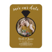 Rustikales Gold-Hochzeitsring-Foto Save the Date Magnet (Vertikal)