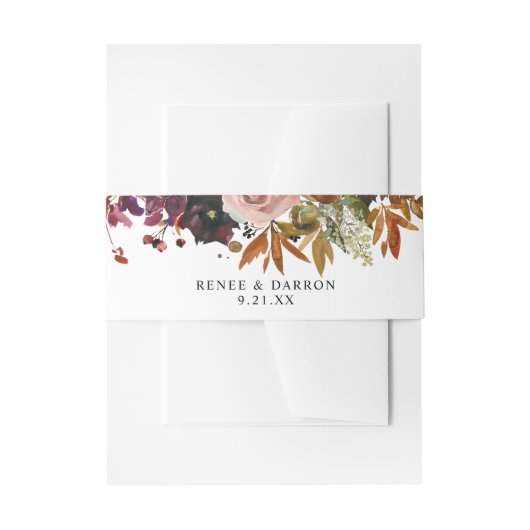 Rustikales Gold, Lila, Blütenrosa Einladungsbanderole (Vorderseite Beispiel)