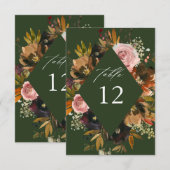 Rustikales Gold, Lila, Rosa Blütenblätter G Tischn Einladung (Vorne/Hinten)