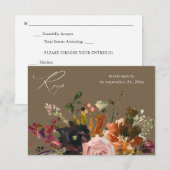 Rustikales Gold, Lila & rosa Blütenblätter mit Meh RSVP Karte (Vorne/Hinten)