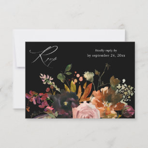 Rustikales Gold, Lila & rosa Blütenblätter mit Meh RSVP Karte