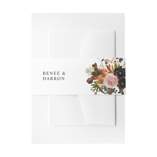 Rustikales Gold, Lila und Rosa Blüten 4 Einladungsbanderole (Vorderseite Beispiel)