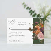 Rustikales Gold, Lila und rosa Blütenblätter auf d RSVP Karte (Stehend Vorderseite)