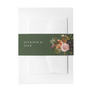 Rustikales Gold, Lila und rot Rosa Blüte 4 v2 Grün Einladungsbanderole