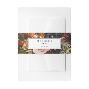 Rustikales Gold, Lila und rot Rosa Flora 2 v2 Brau Einladungsbanderole