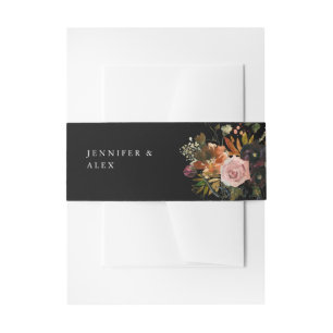 Rustikales Gold, Lila und rot Rosa Floral 4 v2 Bla Einladungsbanderole