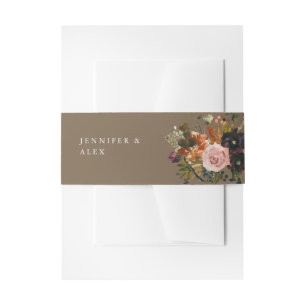 Rustikales Gold, Lila und rot Rosa Floral 4 v2 Tau Einladungsbanderole
