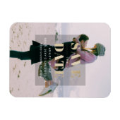 Rustikales Gold Modernes Minimalistisches Foto Sav Magnet (Horizontal)