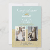 Rustikales Gold-Ornament Graduate 2 Foto Abschluss Karte (Vorderseite)