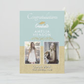 Rustikales Gold-Ornament Graduate 2 Foto Abschluss Karte (Stehend Vorderseite)