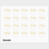 Rustikales Gold Script Handwriting Danke, Geschenk Runder Aufkleber (Blatt)
