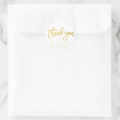 Rustikales Gold Script Handwriting Danke, Geschenk Runder Aufkleber (Tasche)