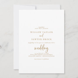 Rustikales Gold Script Lässige Paare & Eltern Hoch Einladung