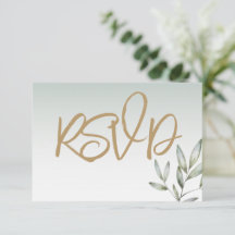 Rustikales Gold Script und Sage Green Foliage Hoch
