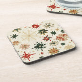 Rustikales Gold Snowflakes Muster Urlaub Getränkeuntersetzer (Linke Seite)