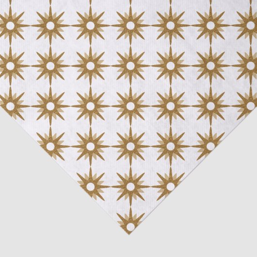 Rustikales Gold Stars Muster Weißzettel Seidenpapier (Ausschnitt)