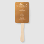 Rustikales Gold Typografy Chic Wedding Program Fächer (Vorderseite)