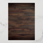 Rustikales Gold Wein Glas Holz 60. Geburtstag Folieneinladung (Rückseite)