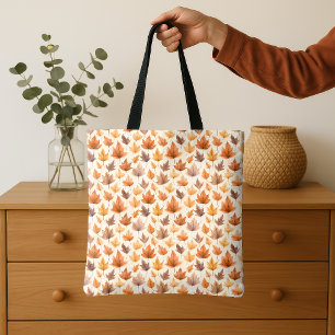 Rustikales Goldbraunes Ahornblatt-Wasserfarbmuster Tasche