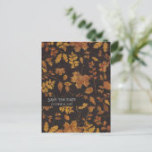 Rustikales Goldenes Blätter Herbst Elegantes Save Ankündigungspostkarte (Stehend Vorderseite)