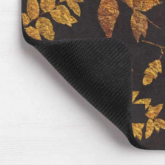 Rustikales Goldenes Blätter Herbst Mousepad (Ecke)