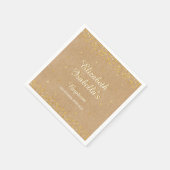 Rustikales Goldenes Herz Confetti Taufe Christenin Serviette (Ecke)