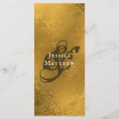 Rustikales goldenes Hochzeitmenü Menükarte (Rückseite)