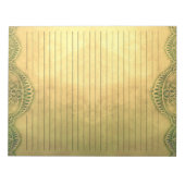 Rustikales goldenes Senfblatt mit Zierarbeit Notizblock (Vorderseite)