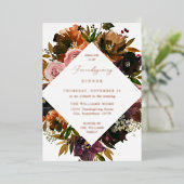 Rustikales Goldfall florale Freundschaften Folieneinladung (Stehend vorne)